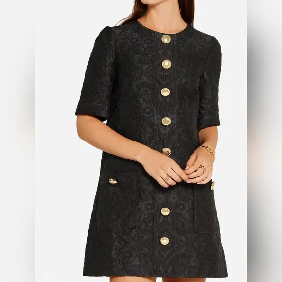 Dolce &amp; Gabbana JACQUARD BUTTON-EMBELLISHED Dress