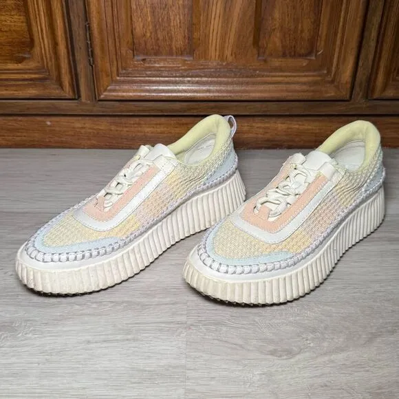 Dolce Vita Pastel Rainbow Platform Sneakers Tennis Shoes 8.5
