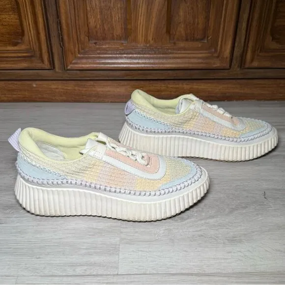 Dolce Vita Pastel Rainbow Platform Sneakers Tennis Shoes 8.5