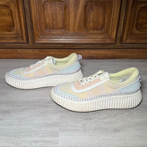 Dolce Vita Pastel Rainbow Platform Sneakers Tennis Shoes 8.5