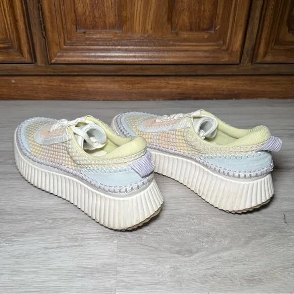 Dolce Vita Pastel Rainbow Platform Sneakers Tennis Shoes 8.5
