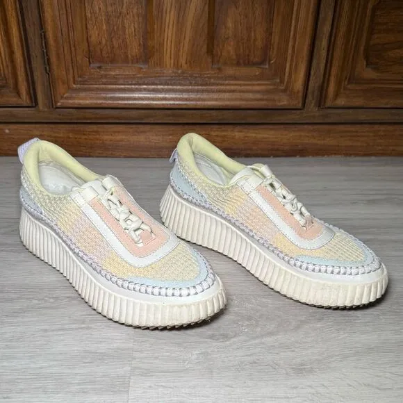 Dolce Vita Pastel Rainbow Platform Sneakers Tennis Shoes 8.5