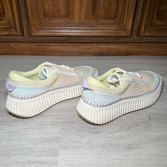 Dolce Vita Pastel Rainbow Platform Sneakers Tennis Shoes 8.5