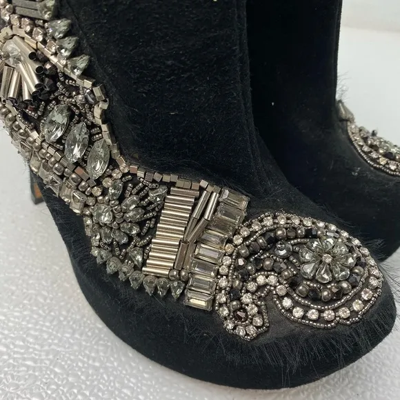 DOLCE VITA Platform Super High Heel Rhinestone Embellished Ankle Boots Wmns 9.5