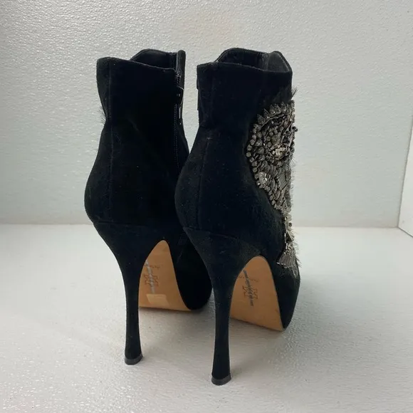 DOLCE VITA Platform Super High Heel Rhinestone Embellished Ankle Boots Wmns 9.5