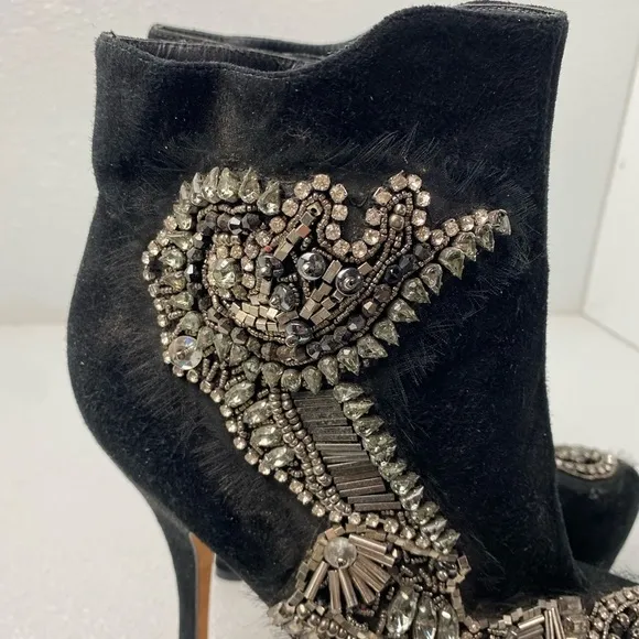 DOLCE VITA Platform Super High Heel Rhinestone Embellished Ankle Boots Wmns 9.5