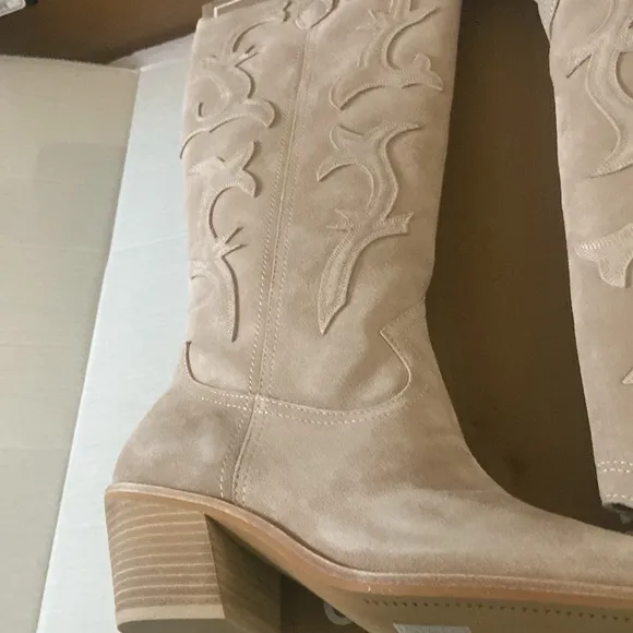 Dolce Vita Samare suede embroidered wedtetn tall boots