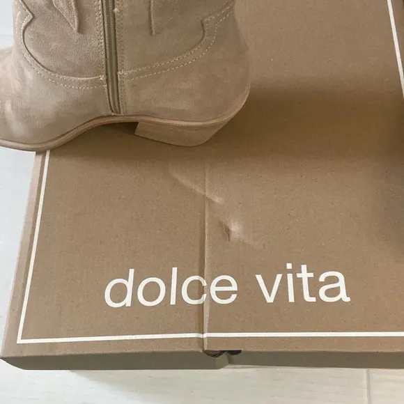 Dolce Vita Samare suede embroidered wedtetn tall boots