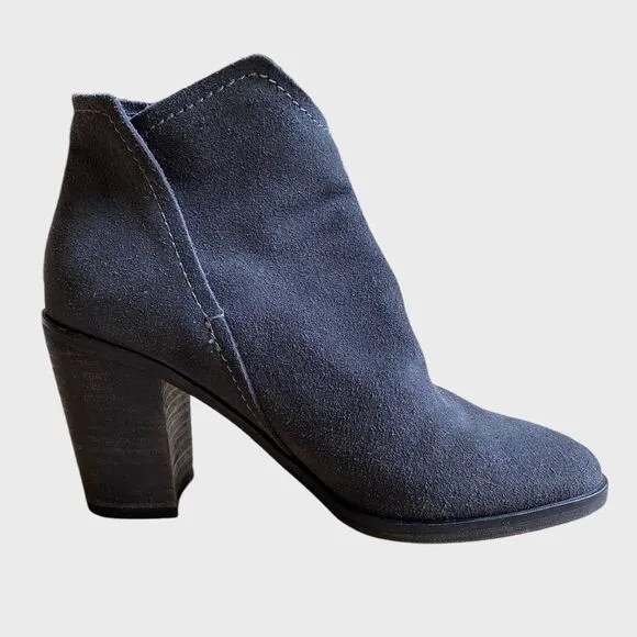 Dolce Vita Shep Suede Booties Women's Size 6 Ankle Slip-on Boots Grey
