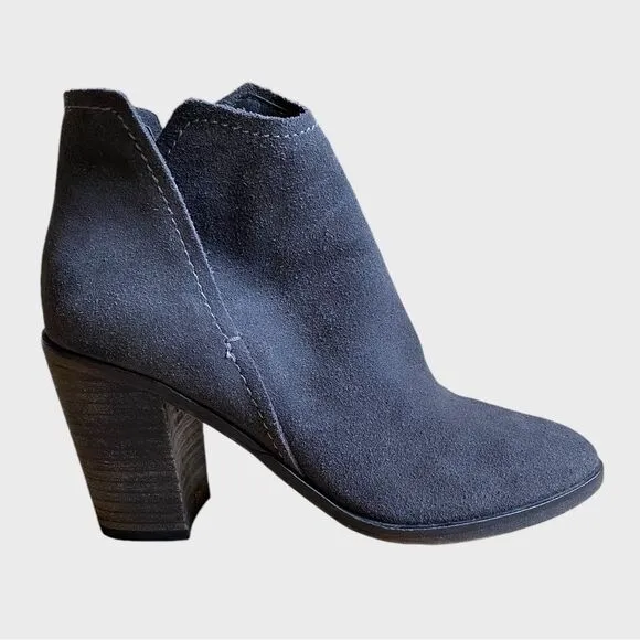 Dolce Vita Shep Suede Booties Women's Size 6 Ankle Slip-on Boots Grey