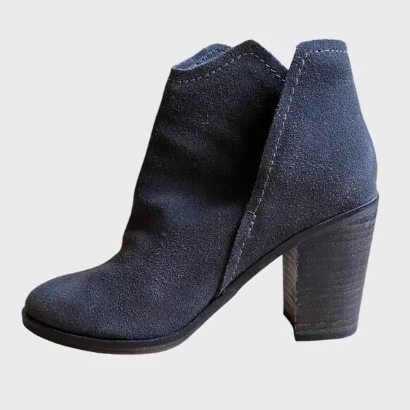 Dolce Vita Shep Suede Booties Women's Size 6 Ankle Slip-on Boots Grey