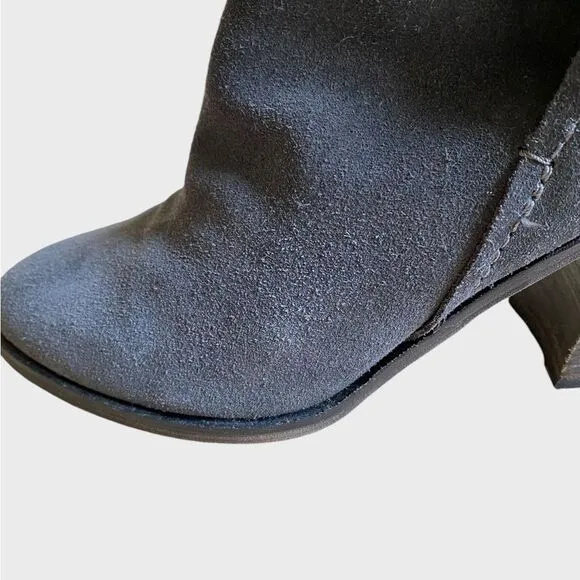 Dolce Vita Shep Suede Booties Women's Size 6 Ankle Slip-on Boots Grey