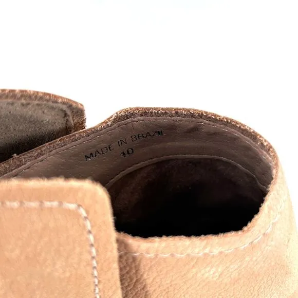 Dolce Vita Spade Boots 10 NWOT Tan Leather Ankle Booties Western Stack Heel