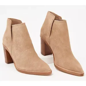 Dolce Vita Spade Boots 10 NWOT Tan Leather Ankle Booties Western Stack Heel