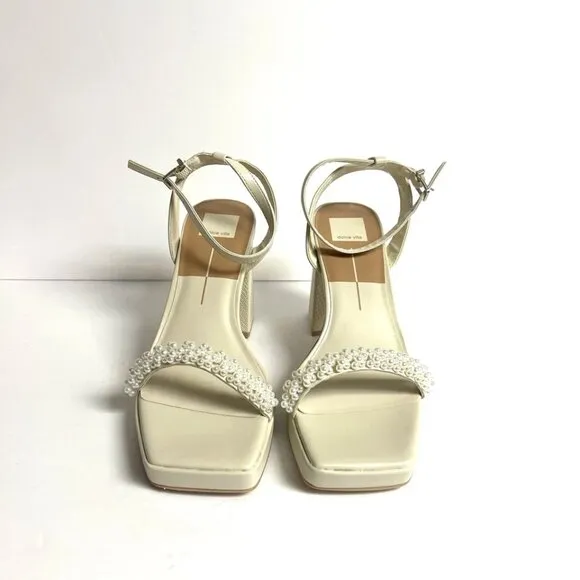 Dolce Vita Women’s Alesia Vanilla Pearl High Heel Sandals Size 11M