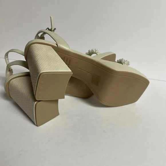 Dolce Vita Women’s Alesia Vanilla Pearl High Heel Sandals Size 11M