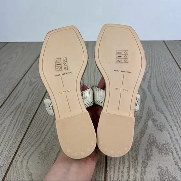 Dolce Vita Women's  Inya Braided Womev Strap Flat Sandals 6.5 Ivory $100