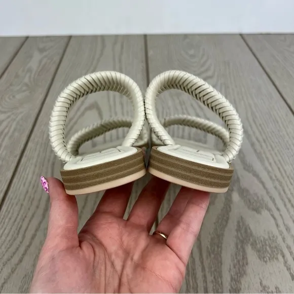Dolce Vita Women's  Inya Braided Womev Strap Flat Sandals 6.5 Ivory $100