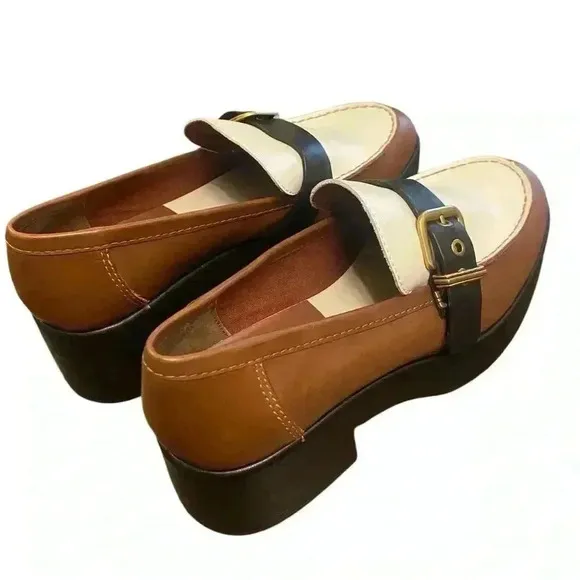 Dolce Vita Yonder Loafers in Black and Brown Leather Size 9.5