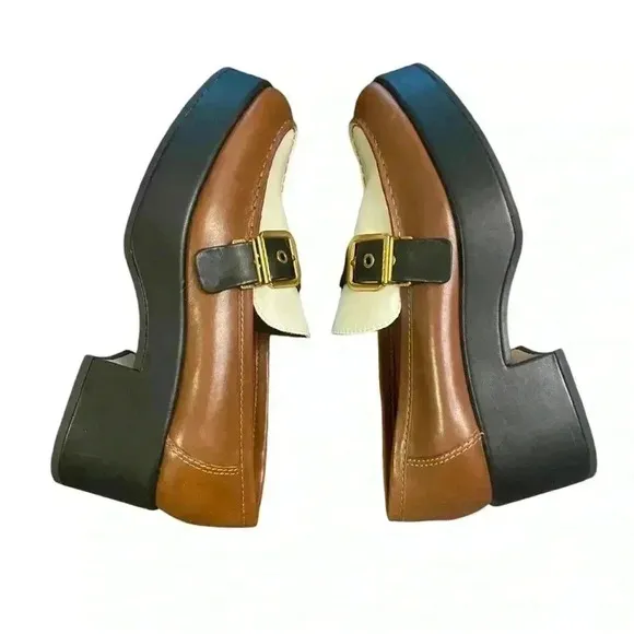 Dolce Vita Yonder Loafers in Black and Brown Leather Size 9.5