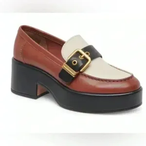 Dolce Vita Yonder Loafers in Black and Brown Leather Size 9.5