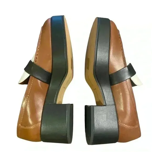 Dolce Vita Yonder Loafers in Black and Brown Leather Size 9.5
