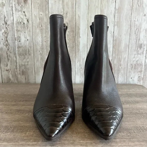 Donald J Pliner Brown Leather Ankle Boots 8