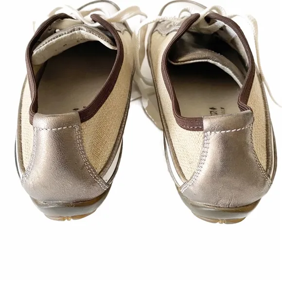 Donald J Pliner Leather and Canvas Sneakers Sport Cori Made in Italy