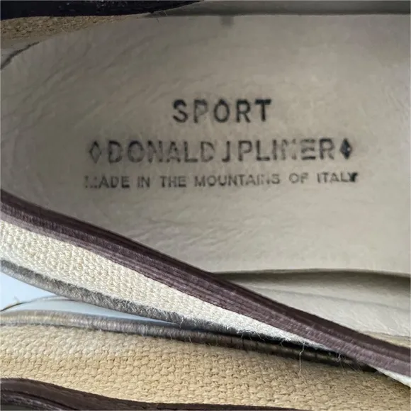 Donald J Pliner Leather and Canvas Sneakers Sport Cori Made in Italy