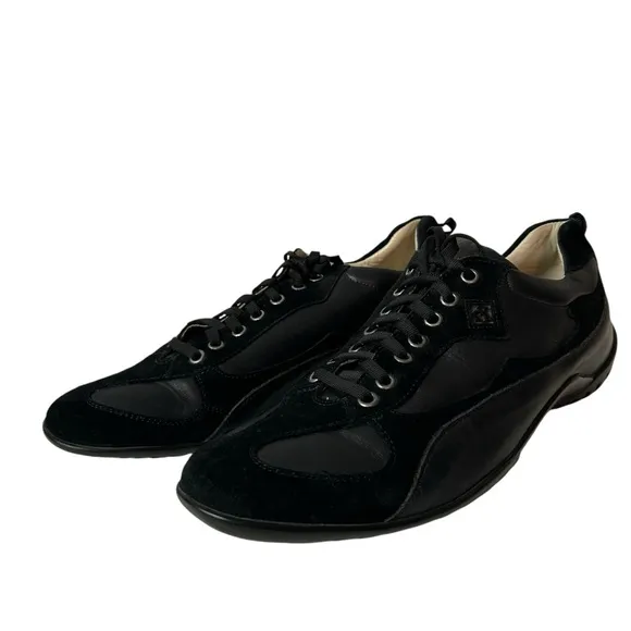 Donald J Pliner Mens Black Leather / Fabric Fashion Sneakers Mens Size 9.5 M