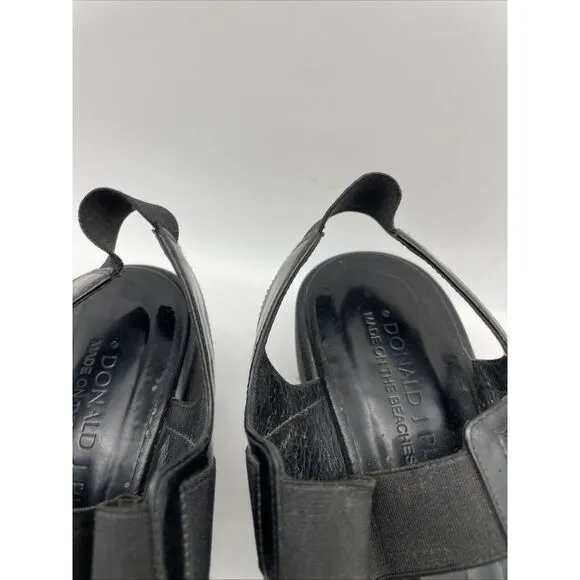 DONALD J PLINER Size 8M Nona Black Leather Open Toe‎ Platform Sandals