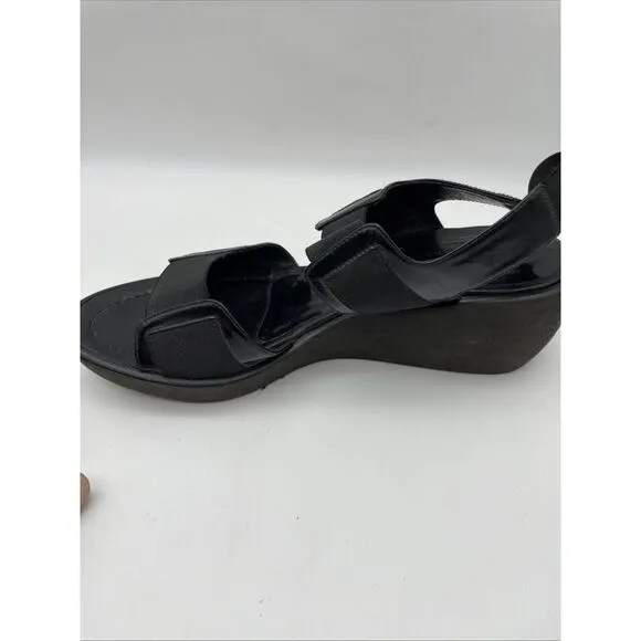 DONALD J PLINER Size 8M Nona Black Leather Open Toe‎ Platform Sandals