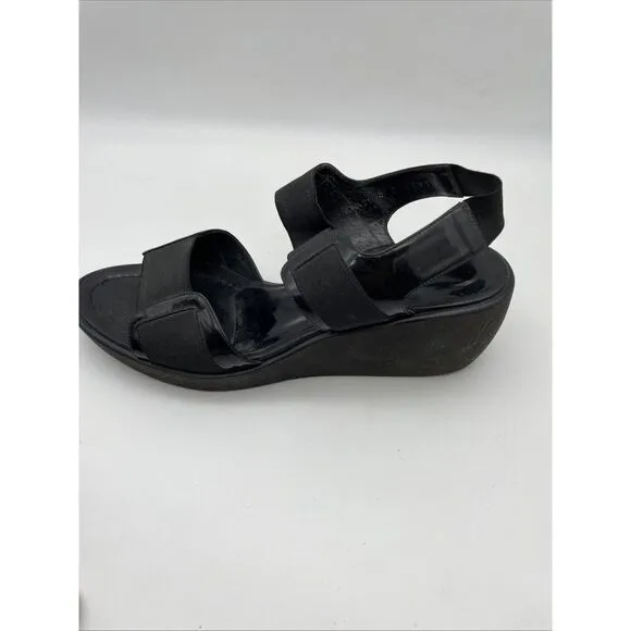DONALD J PLINER Size 8M Nona Black Leather Open Toe‎ Platform Sandals