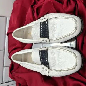 Donald J. Pliner white leather loafers made in Italy Sz 7.5 men's