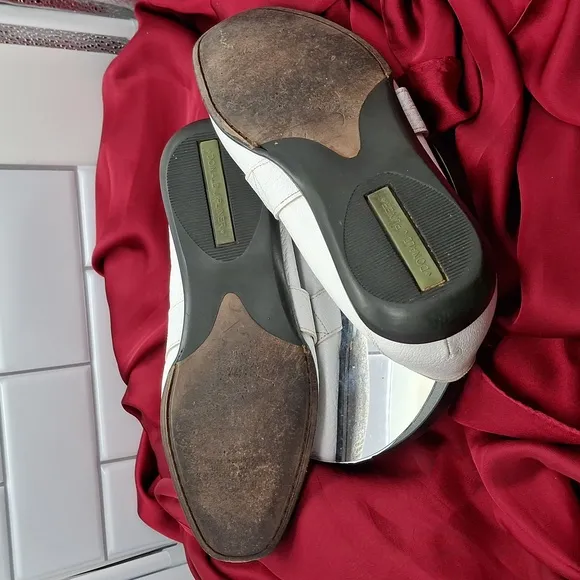 Donald J. Pliner white leather loafers made in Italy Sz 7.5 men's