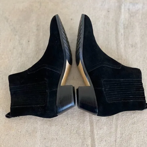 Donald J Pliner Woman's Suede Black Donis Slip-On Ankle Boots Sz 6