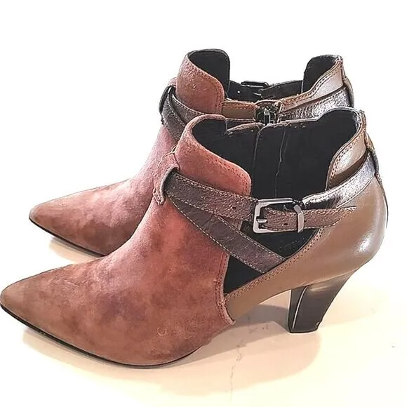 Donald J Pliner Tamy Leather Heeled Ankle Boots Size 6.5