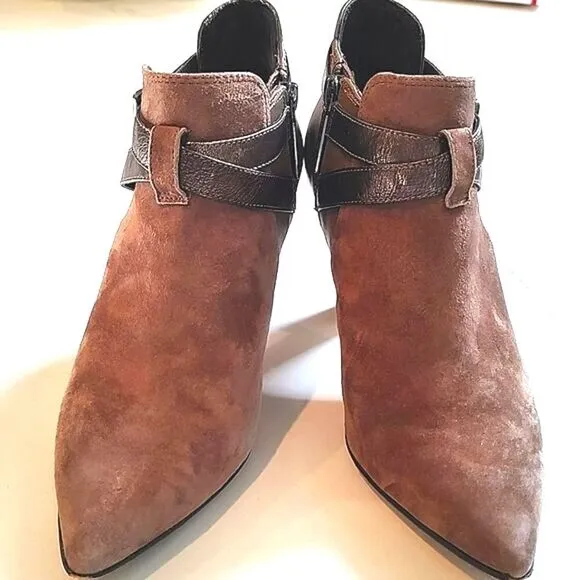 Donald J Pliner Tamy Leather Heeled Ankle Boots Size 6.5