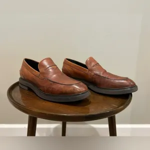 Donald Pliner Edwin Brown Leather Loafers Size 10M