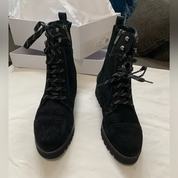 Donald Pliner Suede Mid-Calf Combat Boots (9.5)🌴