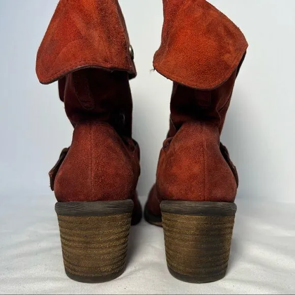 Donald J. Pliner Danee Red Suede Convertible Boots 5