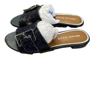 Donald Pliner Florence navy leather flats