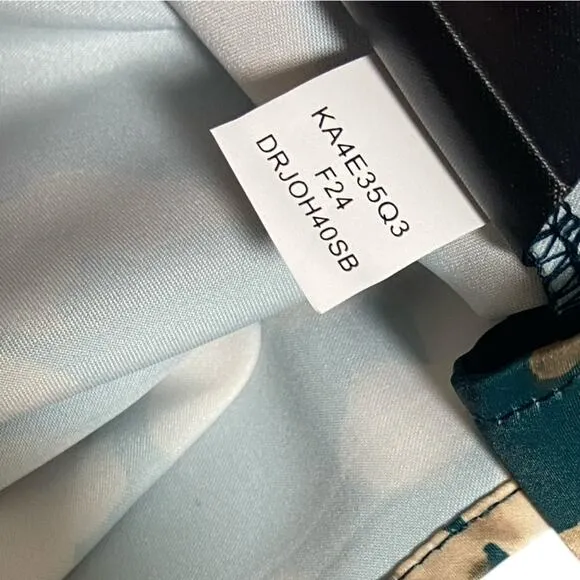 Donna Karen New York $179 nwt green satin printed midi dress 10 M