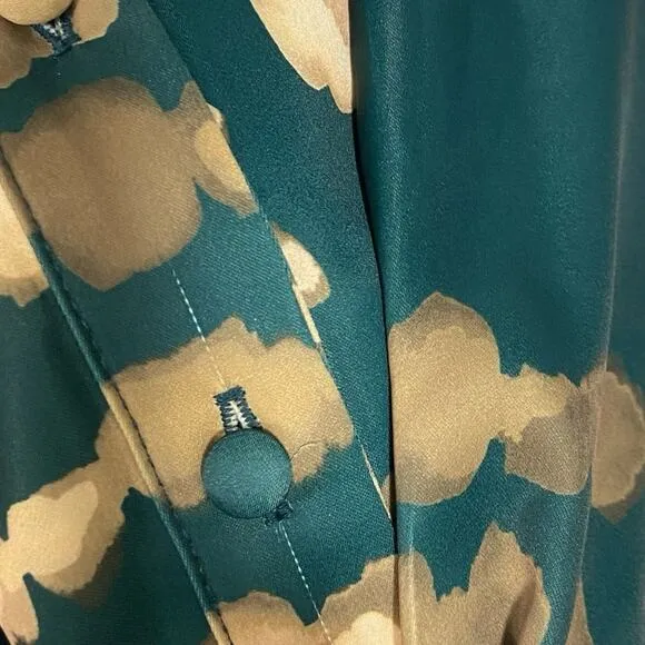 Donna Karen New York $179 nwt green satin printed midi dress 10 M
