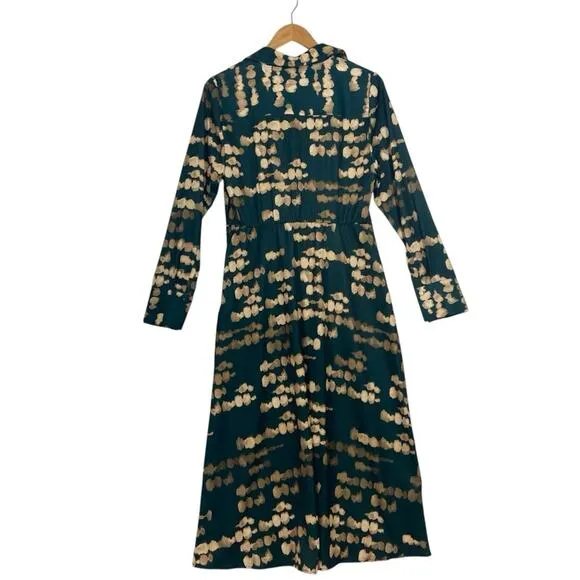 Donna Karen New York $179 nwt green satin printed midi dress 10 M