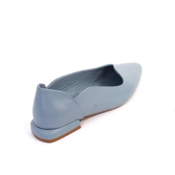 Donna Piu 3019a Blue Leather Loafers Shoes