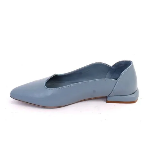 Donna Piu 3019a Blue Leather Loafers Shoes