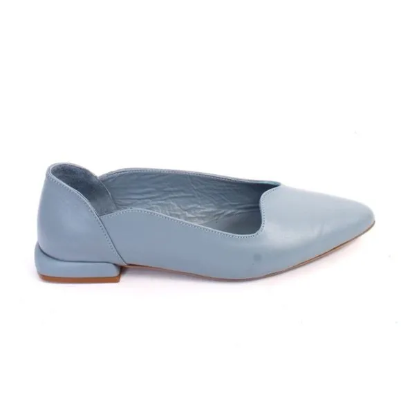 Donna Piu 3019a Blue Leather Loafers Shoes