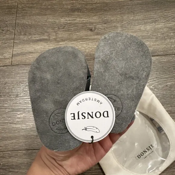 Donsje 0-6 Months Giggles Grey Classic Leather Sandals