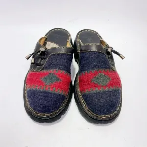 Double H Boots Southwestern Blanket Style Vintage Leather Clogs Slip On Western